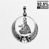 Egyptian Anubis Ankh Cross Scarab Snake Wing Pendant Necklace,Solid 925
