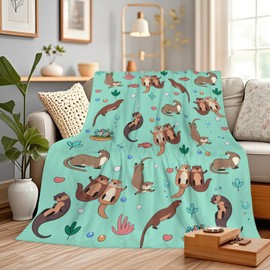 Gelasgo Sea Sloth Throw Blanket Ultra Soft Flannel Blanket, Cozy Warm Lightweight Gift for Adults Kids, Machine Washable Couch Bed Blankets 76x100cm