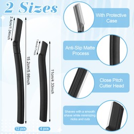 ProSuites 16 Count Dermaplane Razor for Women Face, Professional Facial & Eyebrow Hair Remover, Gentle Face Razors Skin Exfoliation with Precision Blades, Black