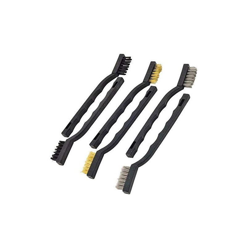 6X Mini Stainless Steel Brass Wire Bristle Brush Rust Removal