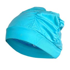 Moa Aquarobics Swim Cap Sky Blue Pleated Stretch Swim Cap Swim Cap / 모아 아쿠아로빅수모 스카이블루 주름스판수모 수영모