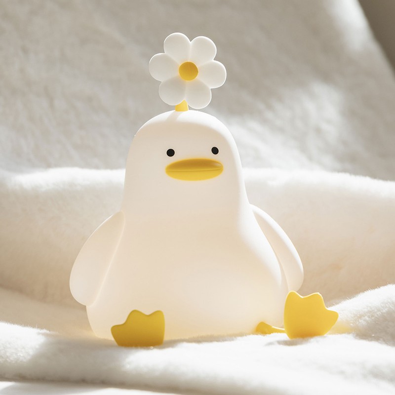 Cute Duck Night Light Silicone Night Lamp 1200mAh Rechargeable Animal