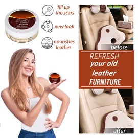 Leatherrite Leather Restorer, Leather Rite Leather Restorer Cream, Leatherrite Premium Multi-purpose Leather Restorer Leather Recoloring Balm Repair Kits for Couches Seat (Clear)