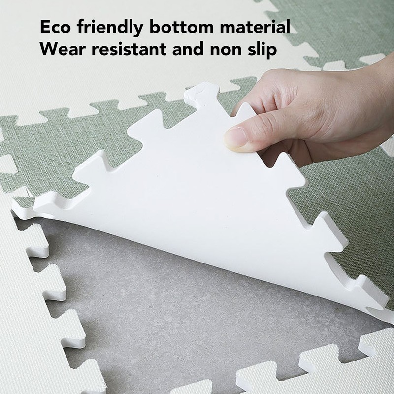 Cotton Linen Interlocking Mat Thicken Soundproofing Cuttable Patchwork Puzzle Foam