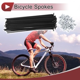 HEROFFIX 36 Set 12G Bicycle Spokes 165mm Bike Wheel Spokes 45 Steel Black