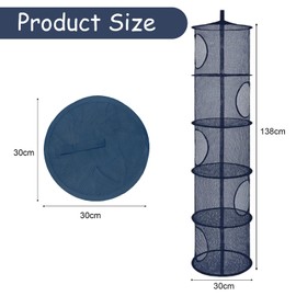 YqsIbth Teddy Storage Hanging Mesh, 2PCS Hanging Toy Storage Net, 5 Tier Hanging Mesh Storage Basket, Foldable Soft Toy Storage, Mesh Hanging Storage Basket for Soft Toys Clothes Sundries(Navy)