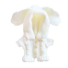 niannyyhouse 20cm Plush Doll Clothes Rabbit Ears Woolen Thread Onesies 8in Doll Accessories (A)