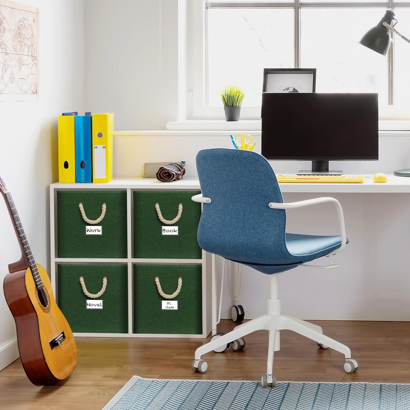 Simple Houseware 4 Pack Cube Storage Bin With Braided Handles,