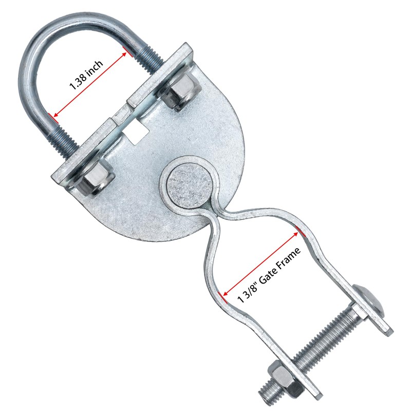 2 Pack T-Post Gate Hinge Kit, Fits T-Post & 1-3/8"