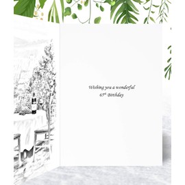Brother in Law 65th Birthday Card - Sunshine and Wine - Medium Sized Card (A5 Size -148mm x 210mm) with Yellow Envelope