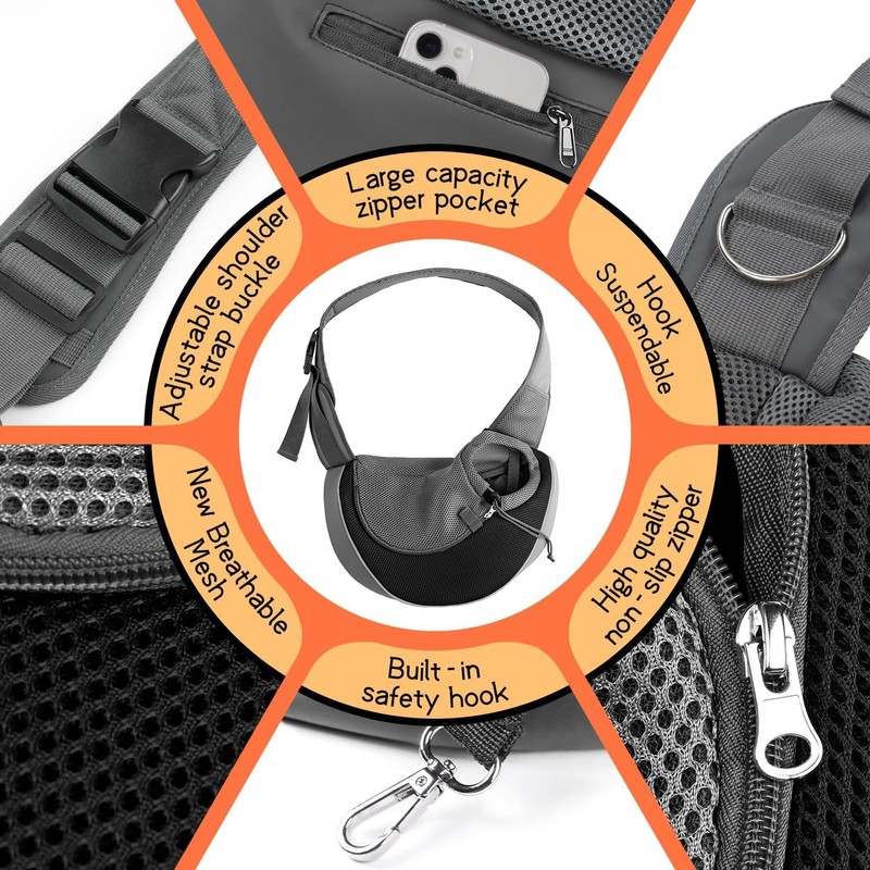 YUDODO Pet Sling Carrier for Small Dogs & Cats –