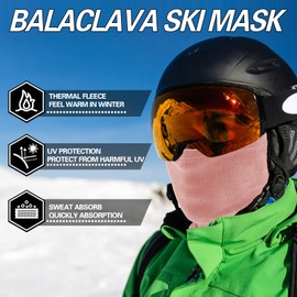 Winter Balaclava Ski Face Mask for Cold Weather (US, Alpha, One Size, Dark Pink,Rose Pink)