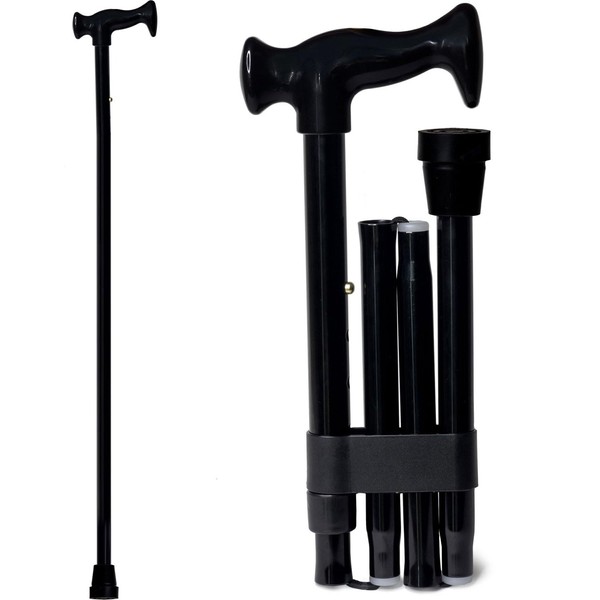 DMI Adjustable Folding Cane with Ergonomic Handle, Lightweight, Sturdy and