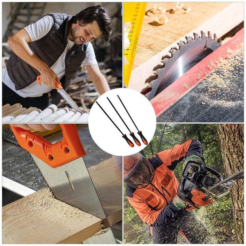 3 PCS Chainsaw File Chainsaw Sharpener Chain Sharpening Round Files
