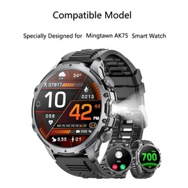 Futanwei [3 Pack] for Mingtawn Military Smart Watch AK75 Screen Protector 1.85" Tempered Glass Film [9H Hardness] [Anti-Scratch] [Bubble Free] Screen Protector for Mingtawn AK75 Smartwatch