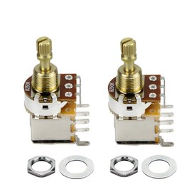 FLEOR 2pcs B250K Push Push Guitar Pots Short Copper Split Shaft Linear Taper Potentiometers