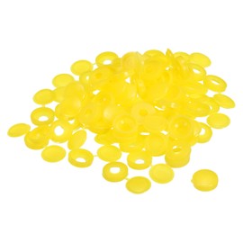 sourcing map 100Pcs 5mm Hinged Screw Cover Caps Plastic Fold Screw Snap Covers Washer Flip Screw Protection Cover for M3 M4 M5 Screws, Yellow