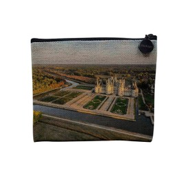 Canvas Bag - Air View Chambord Garden Renaissance - Linen Look Cosmetic Bag - Purse - 15 x 10 cm, Chambord 2, 15 x 10 cm, Cosmetic Bag, Chambord 2, Cosmetic bag