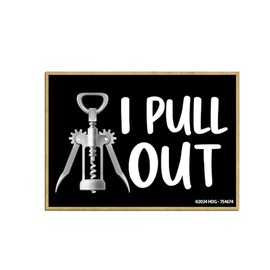 Honey Dew Gifts, I Pull Out, Fridge Magnets, Funny Magnets, Bar Magnet, Kitchen Gifts for Women, Wine Lover Gifts for Women, Bottle Opener Corkscrew Wine Decor, 3.5 inch by 2.5 Inch, 754674