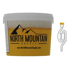 North Mountain Supply 2 Gallon Graduated Fermenting Bucket with Twin Bubble Airlock and Grommet