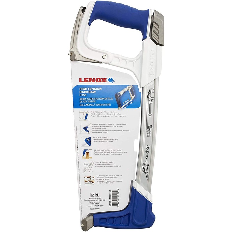 LENOX Tools High-Tension Hacksaw, 12-inch (12132HT50) (Metal/Improved Version)
