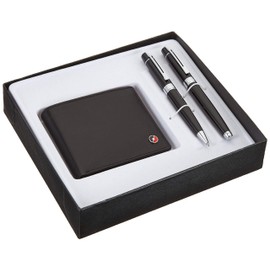 Sheaffer 300 Black Finish Ballpoint Pen and Fountain Pen M Nib with Wallet for Men