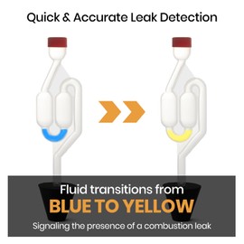 Calvana 3.4 fl. oz Head Gasket Tester Kit, Over 50 Tests, Includes Universal Radiator Adapter, Combustion Leak Check for Cars and Trucks