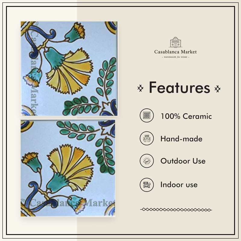 Casablanca Market MT029 Mediterranean Ceramic Cypress Decorative Tile