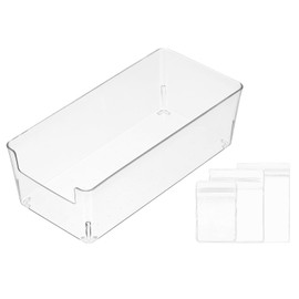 PATIKIL Clear Jewelry Box, Organizer Holder Box with 60 Pcs Portable Anti Tarnish Jewelry Bags, Travel Case for Women Earrings Rings Necklaces Bracelets, White 3 Size