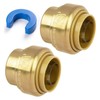 KAINGA 1/2" Push Fit End Cap, Push to Connect Brass