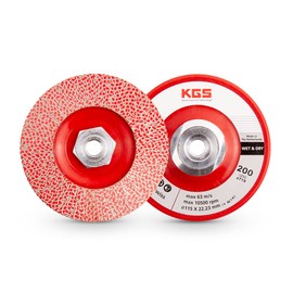 KGS Hybrid Diamond Flap Disc 4.5 inch 5/8 inch-11 Metal Adapter (Grit 120 (Black))