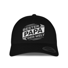 tshirtladen Snapback Schwarz Bester Papa DER Welt – Vatertagsgeschenk Papa, Geburtstagsüberraschung Vater, Basecap Geschenkidee, verstellbar, Bestickt