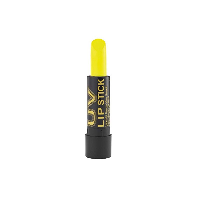 Neon Yellow UV reactive Lipstick, cosmetically certified formula made in