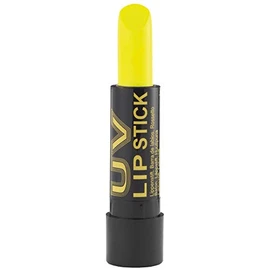 Neon Yellow UV reactive Lipstick, cosmetically certified formula made in the UK that glows under UV light.