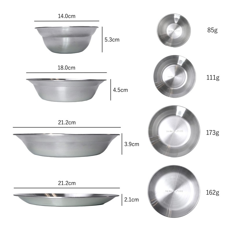 Ciathelife Stainless Steel Tableware Plates, Bowls, Cutlery, Dinnerware Set, Bowls