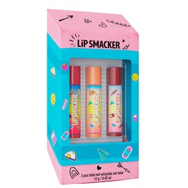 Lip Smacker, Back to School Collection, Eraser Box Lip Balm Trio, 3-teiliges Lippenbalsam-Set für Kinder, Geschenkset zum Schulbeginn in Radiererform, Lippenpflege in Leckeren Geschmacksrichtungen