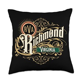 Richmond VA Virginia Capital RVA Pride Vintage Style Design Throw Pillow