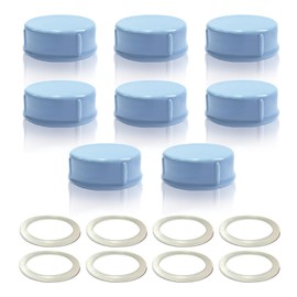 Maymom Solid Lids with Sealing Ring for Standard Sized Bottles, Bottles Lids, Compatible with Medela Bottles, Ameda, and Small Sized Nuk, Playtex, Gerber Bottles, Lifefactory Bottle; 8pc (Blue)