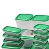 17PCS Food Container Green Fridge Bins Food Grade Plastic Leakage