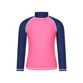 Mountain Warehouse Kids Rash Vest - UV Protection Rash Guard, Long Sleeves Childrens Rash Shirt, Flat Seams, Quick Drying, Stretch Fabric - Ideal for Swimming, Dark Pink Teen Size 13 Years