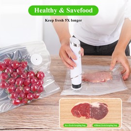 AirBanish Vacuum Sealer, Handheld Vacuum Sealer for Food, Compact Sealer Machine with 30 Reusable Vacuum Bags, Portable Cordless Food Sealer Set for Food Preservation