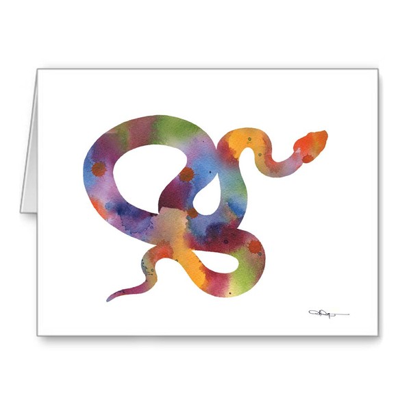 DJ Rogers Fine Art Snake - Set of 10 Watercolor
