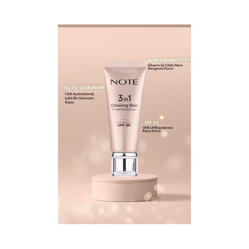 Note 3 in 1 Glowing Skin Tinted Moisturizer 50 SPF