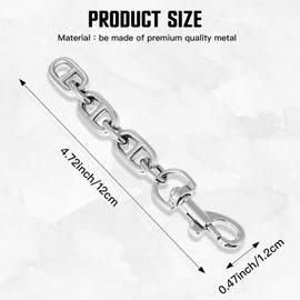 2 Pcs Silver Bag Extender Purse Strap Extender 4.7 Inch Strap Extender for Crossbody Bag Short Purse Replacement Metal Chain Strap Bag Accessories for Women Purse Handbags Shoulder Bag Decoration