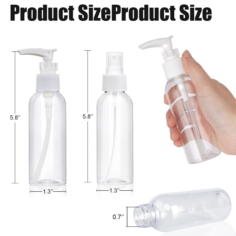 Travel Bottles Fine Mist Spray Bottle Pump Bottles Dispenser 3.4oz/100ml