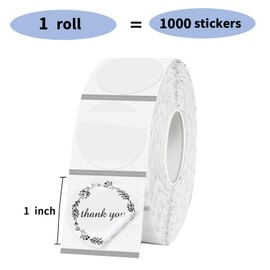 Yeachlaing 1" Transparent Thermal Label Stickers,Waterproof Thermal Printer Sticker Labels for Gift Wrapping, Self-Adhesive Name Price Tag DIY Custom Logo Design (1000 pcs)