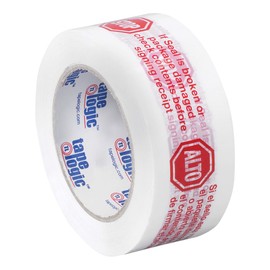 Tape Logic 2 Inch x 110 Yards Pre-Printed Packing Tape, Stop/Alto, 2.2 Mil Thick, Red/White, 36 Pack, for Packaging, Shipping, Moving, Home and Office