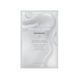 S.NATURE White Grow Ampoule Mask, Sheet Mask, Whitening, Whitening Ampoule, Niacinamide & Glutathione Content, Sensitive Skin Hypoallergenic Test Completed, Non-Comedogenic Test Completed,