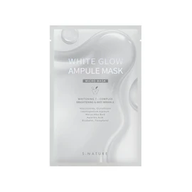 S.NATURE White Grow Ampoule Mask, Sheet Mask, Whitening, Whitening Ampoule, Niacinamide & Glutathione Content, Sensitive Skin Hypoallergenic Test Completed, Non-Comedogenic Test Completed,