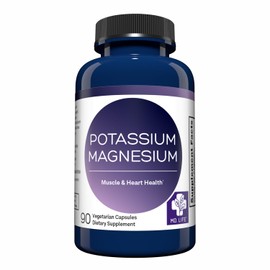 MD.LIFE Magnesio de Potasio 90 Cápsulas Mineral para Función Vascular para Apoyar Corazón, Muscular y Salud Nerviosa                                  